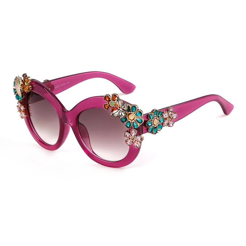 Daisy - Oversized Flower Diamond Luxury Brand Designer Sunglasses