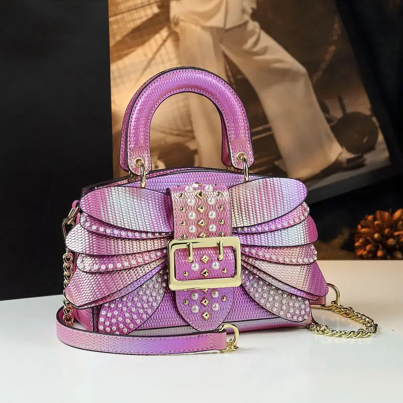 The Pearl - THe New Pearl Riveted Wings Leather handbag